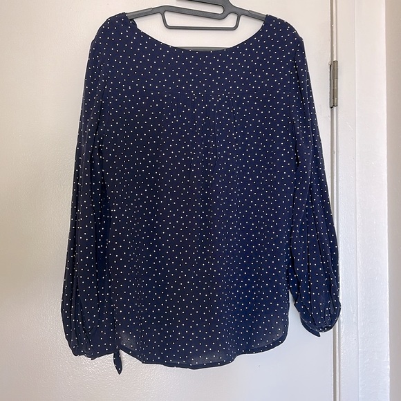Anthropologie Maeve Pernille Tie-Sleeve Blouse in Navy Blue XS - Picture 9 of 9